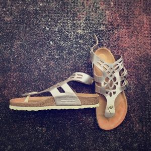 Rare gold Birkenstock Jakarta sandals
